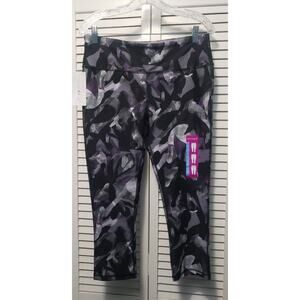 Marika Sport Capri Leggings Women's Large (12-14) Viola Line Geo Print Purple